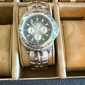Fossil Silver and Black Chronograph Watch